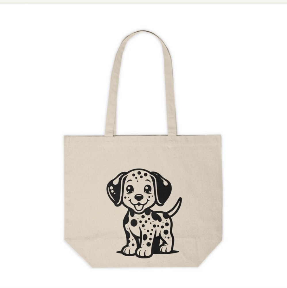 Dalmatian Puppy Canvas Tote Bag | Cute Dog Lover Tote | Reusable Canvas Bag